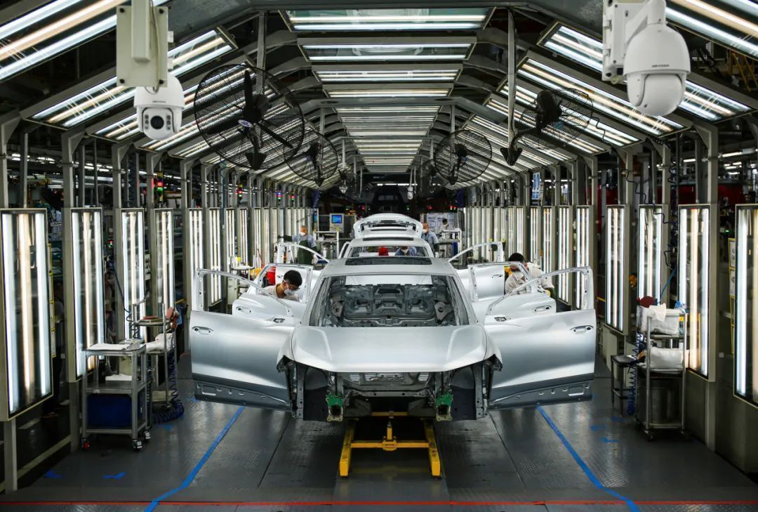 (广东佛山一汽大众智慧工厂新能源汽车生产线.